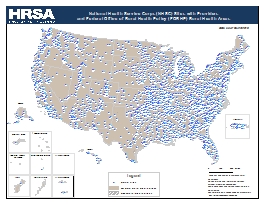 Preview Map of National Health Service Corps (NHSC) Sites with Providers and Federal Office of Rural Health Policy (FORHP) Rural Health Areas